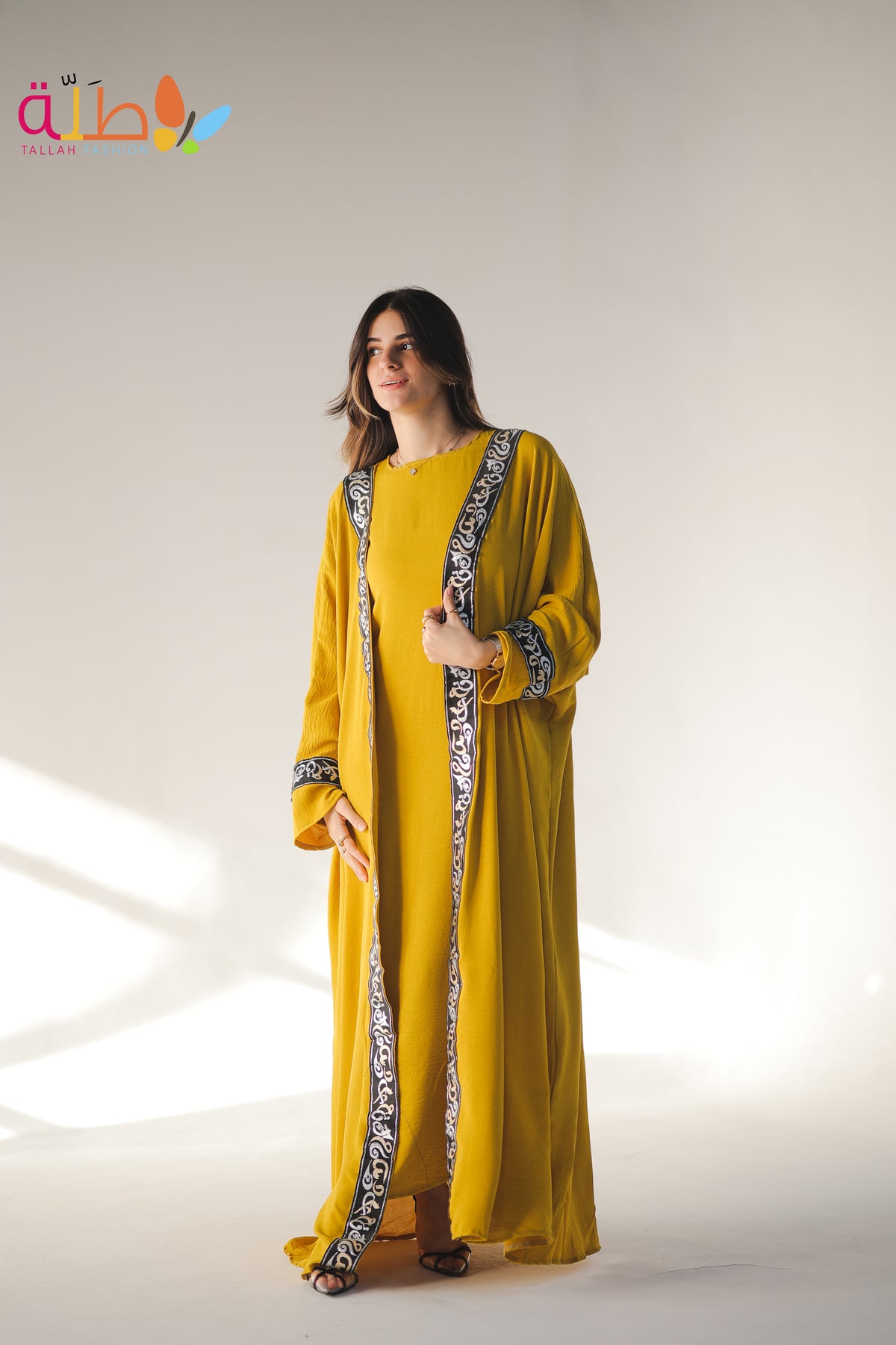 Kaftan without basic- yellow