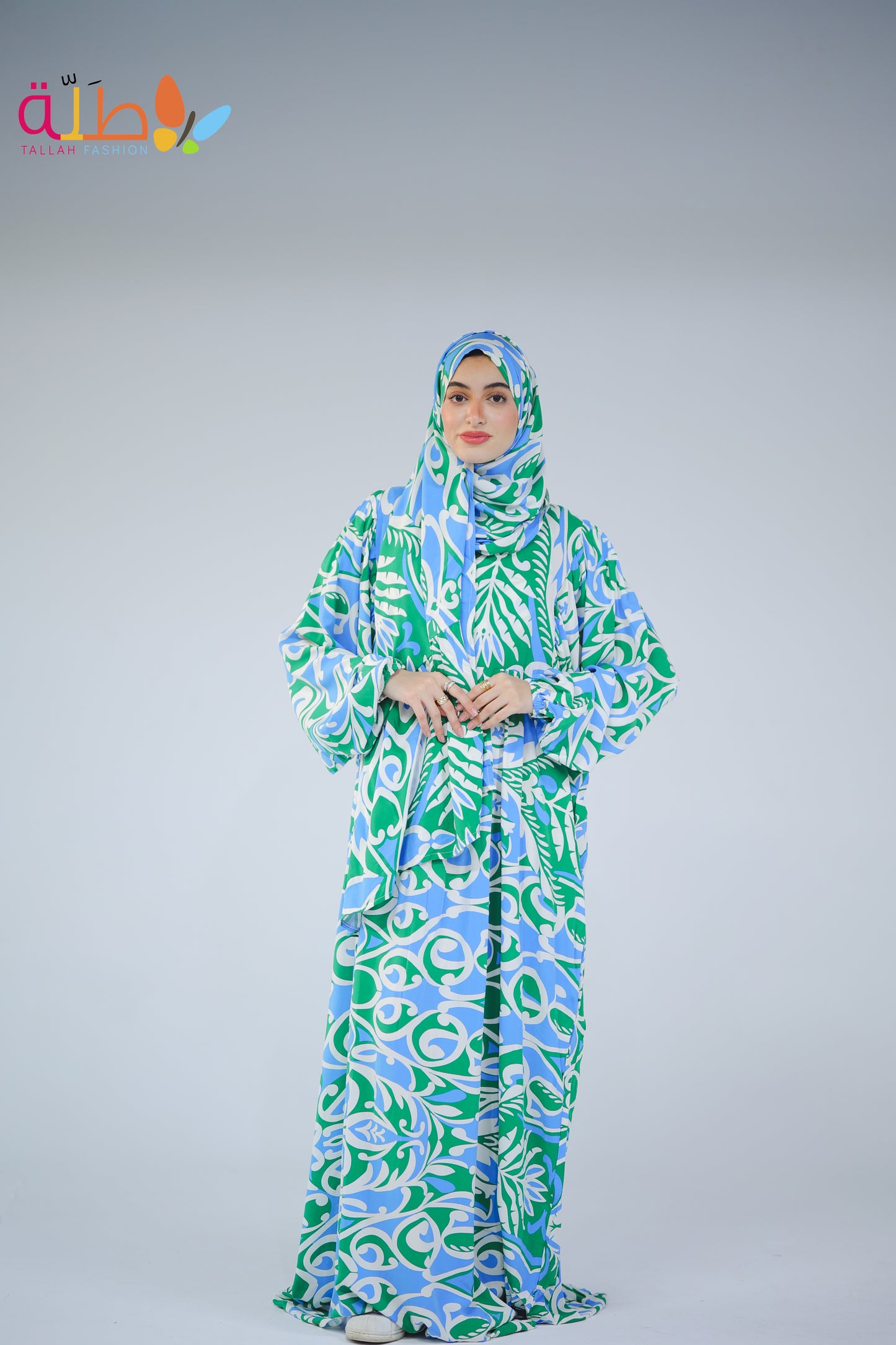 Viscose - bright blue pattern