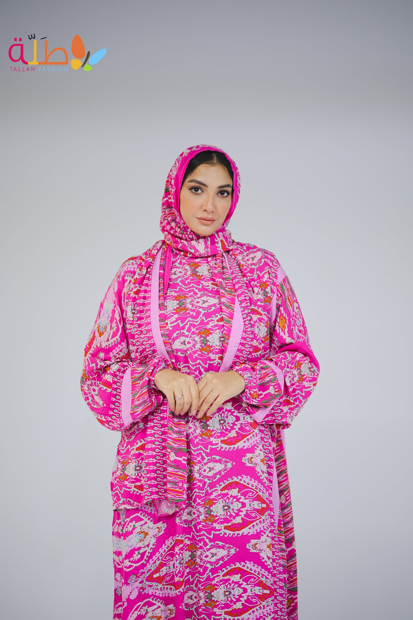 Viscose - pink pattern