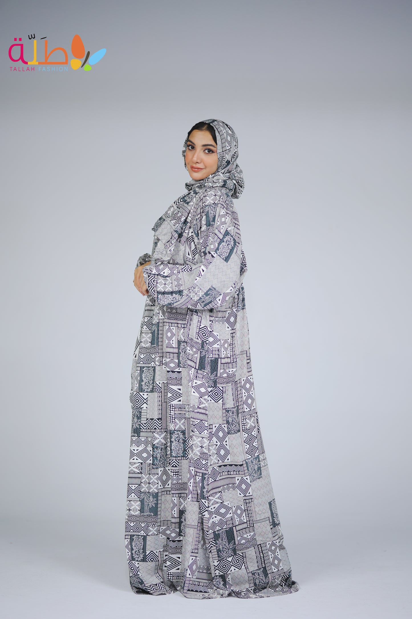 Viscose - grey pattern