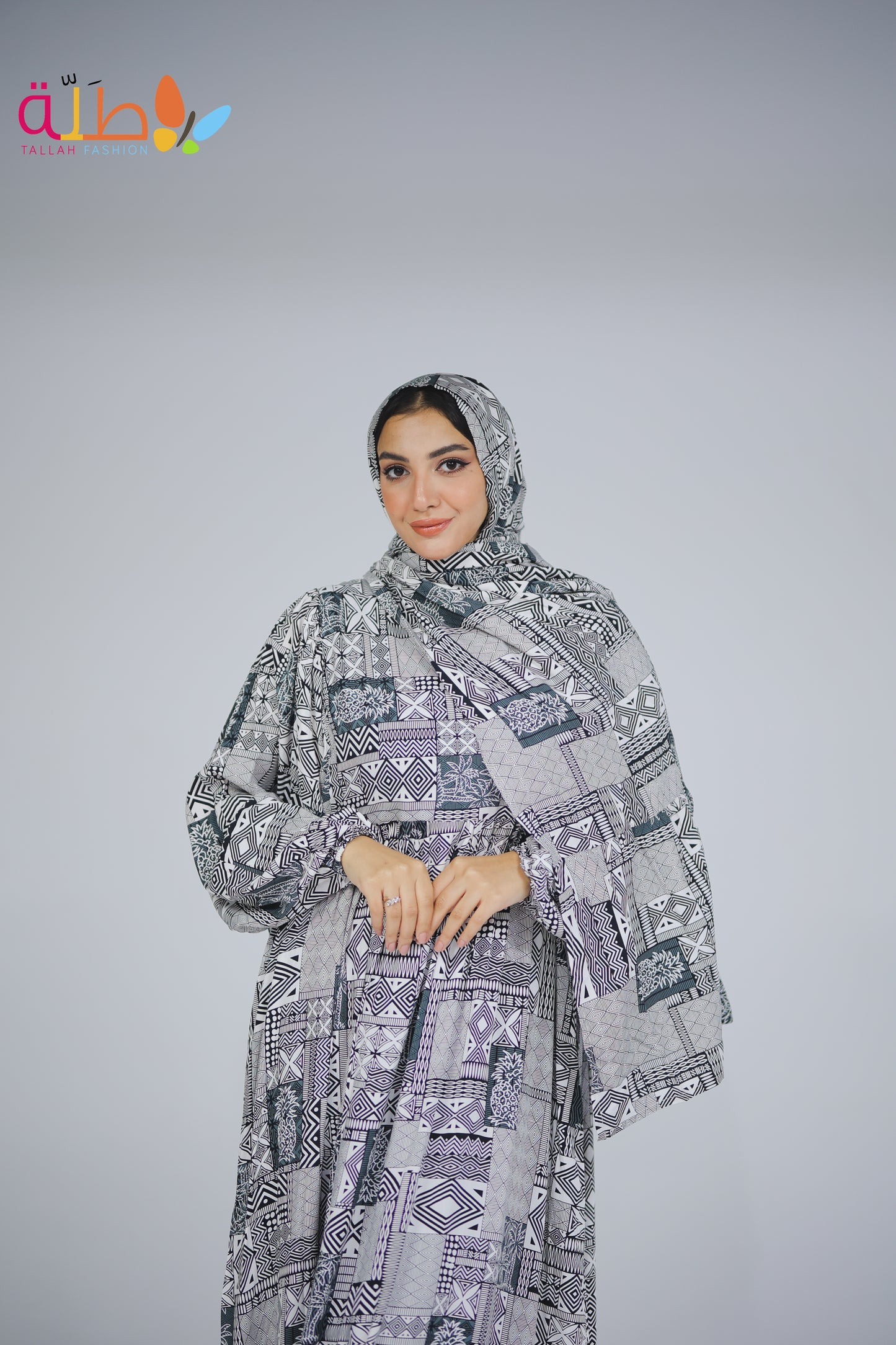 Viscose - grey pattern