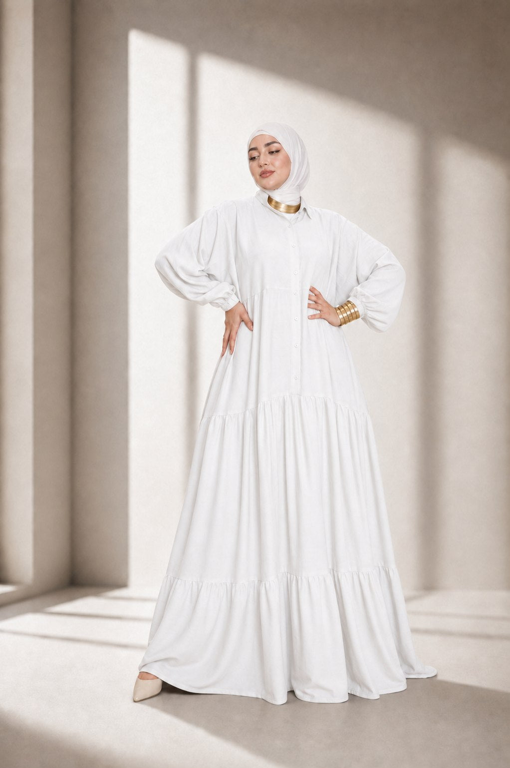 Flow Dress-White