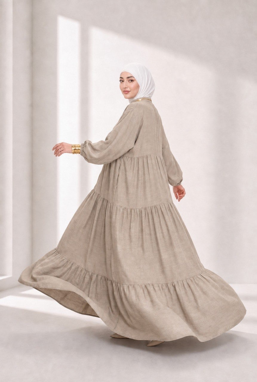 dress - light beige
