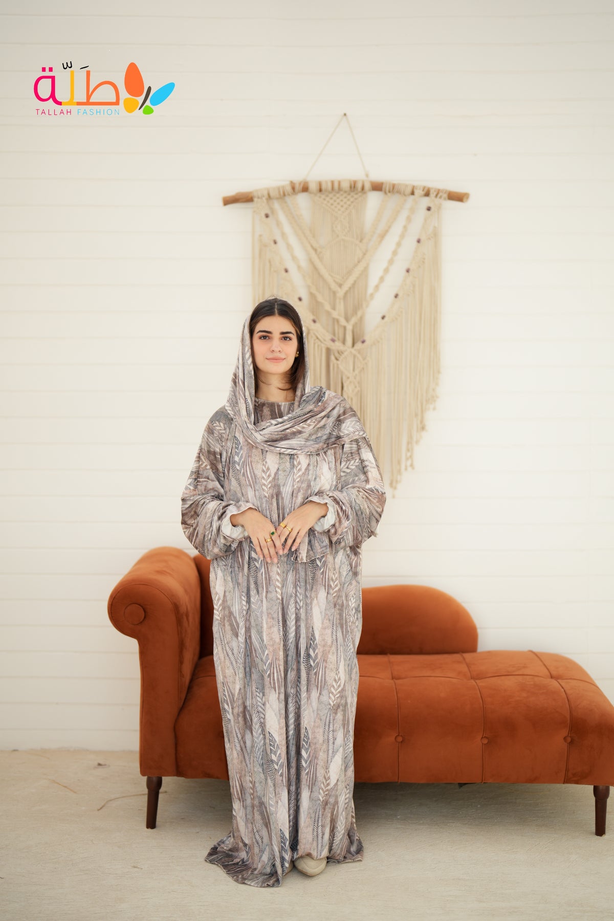 Isdal — Velvet — Grey & beige, wheat print