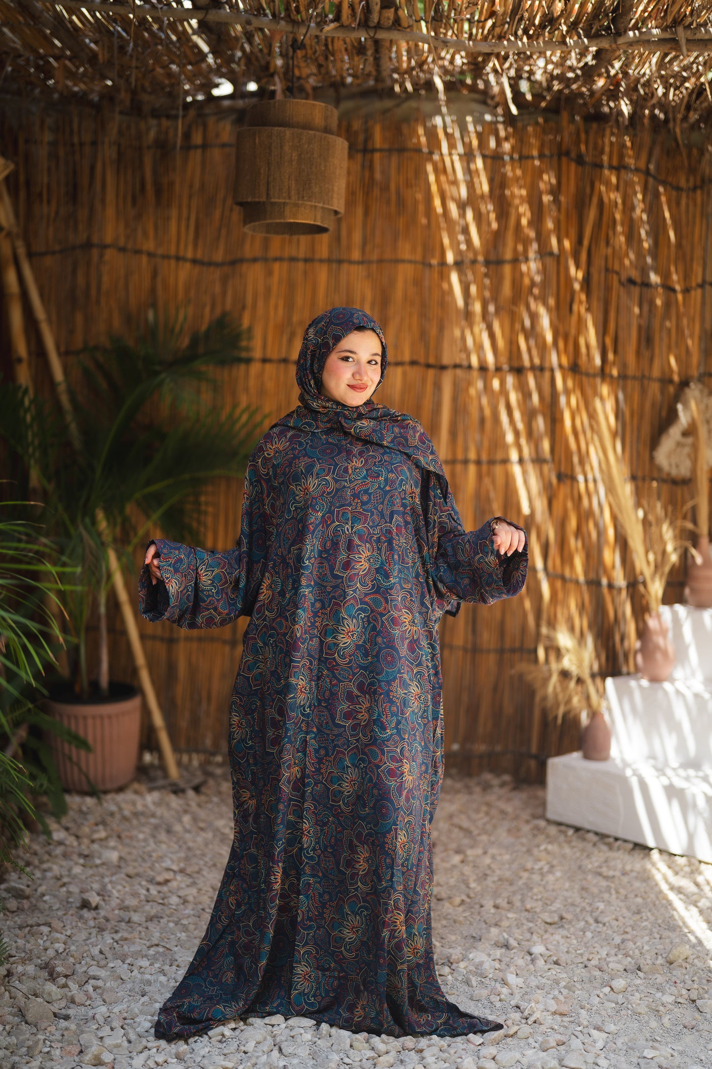Isdal viscose - colorful dark blue