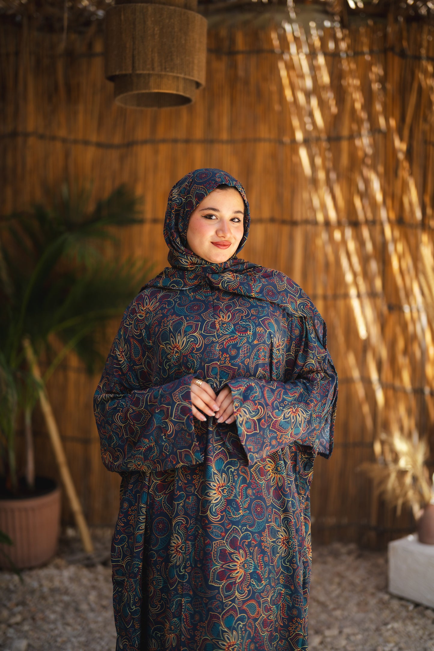 Isdal viscose - colorful dark blue