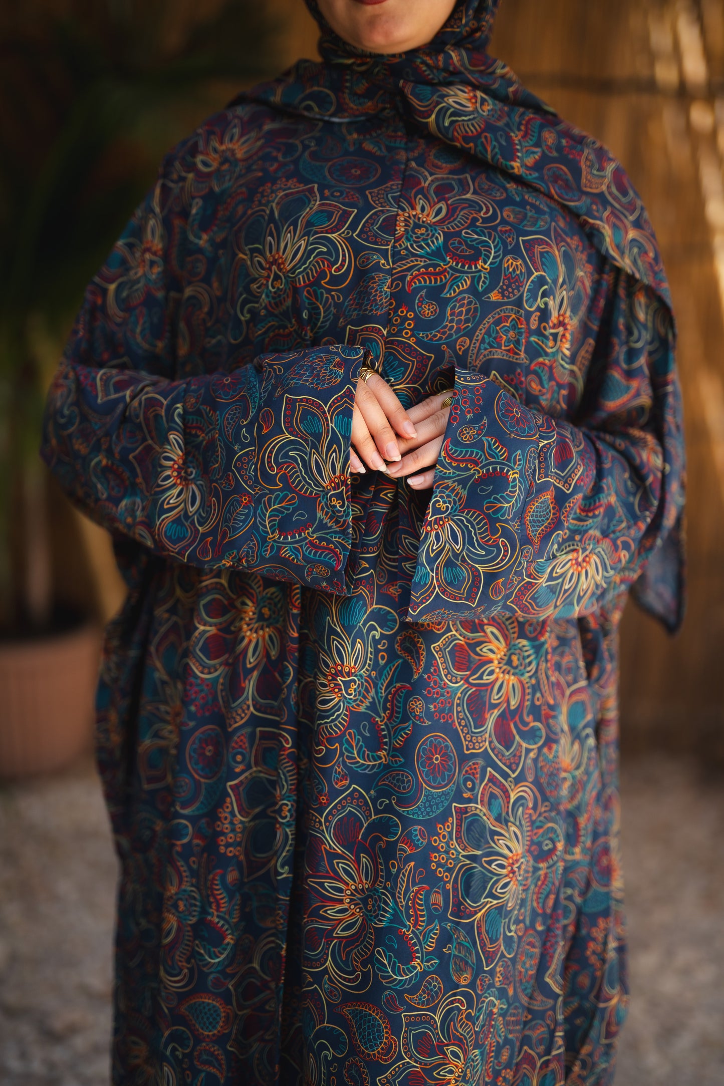 Isdal viscose - colorful dark blue