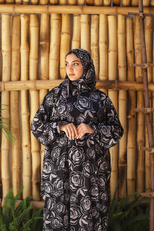 Isdal satin - black n white