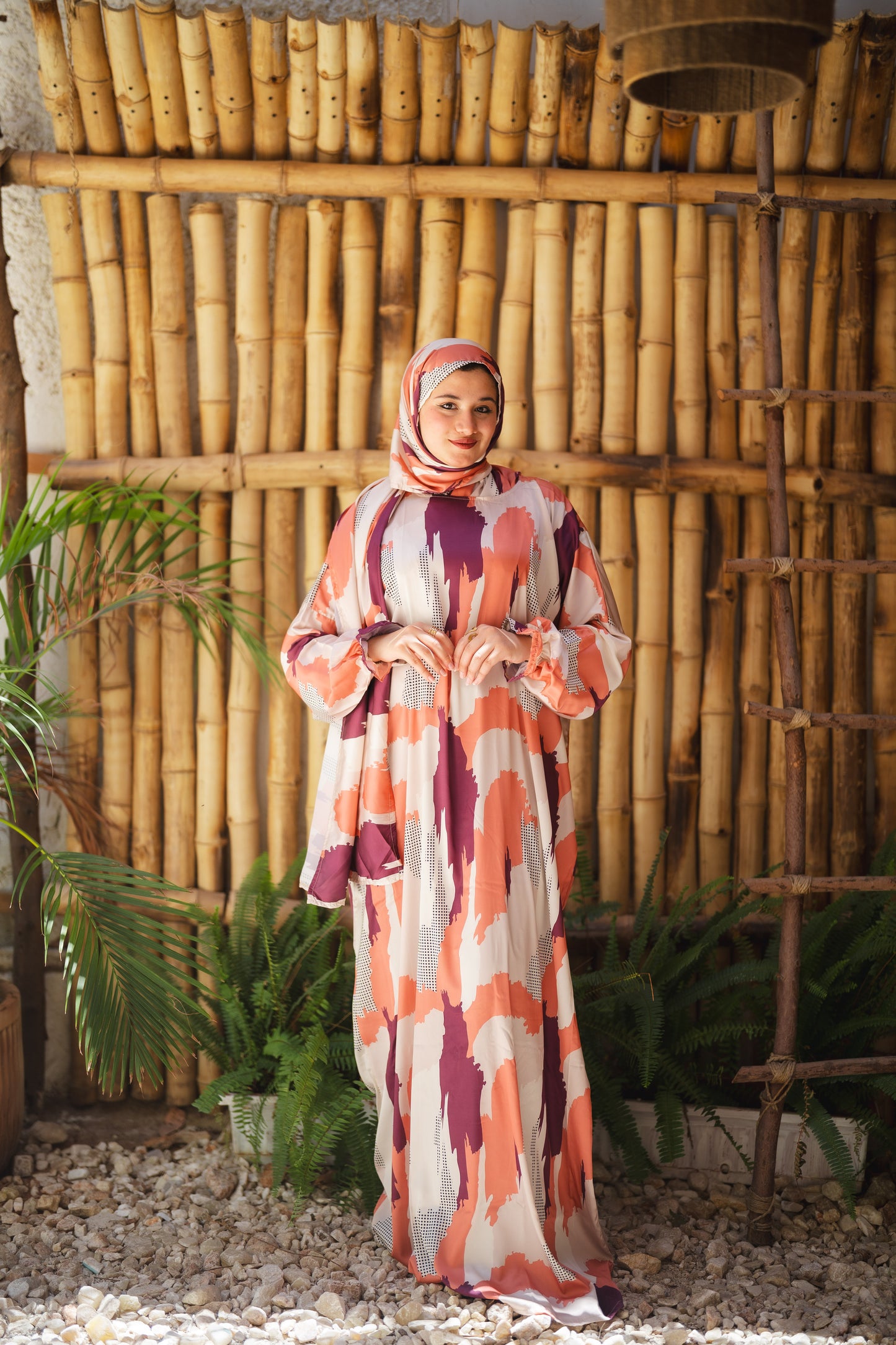 Isdal satin - orange and purple