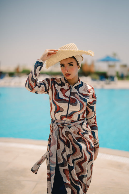 Burkini - brown wave