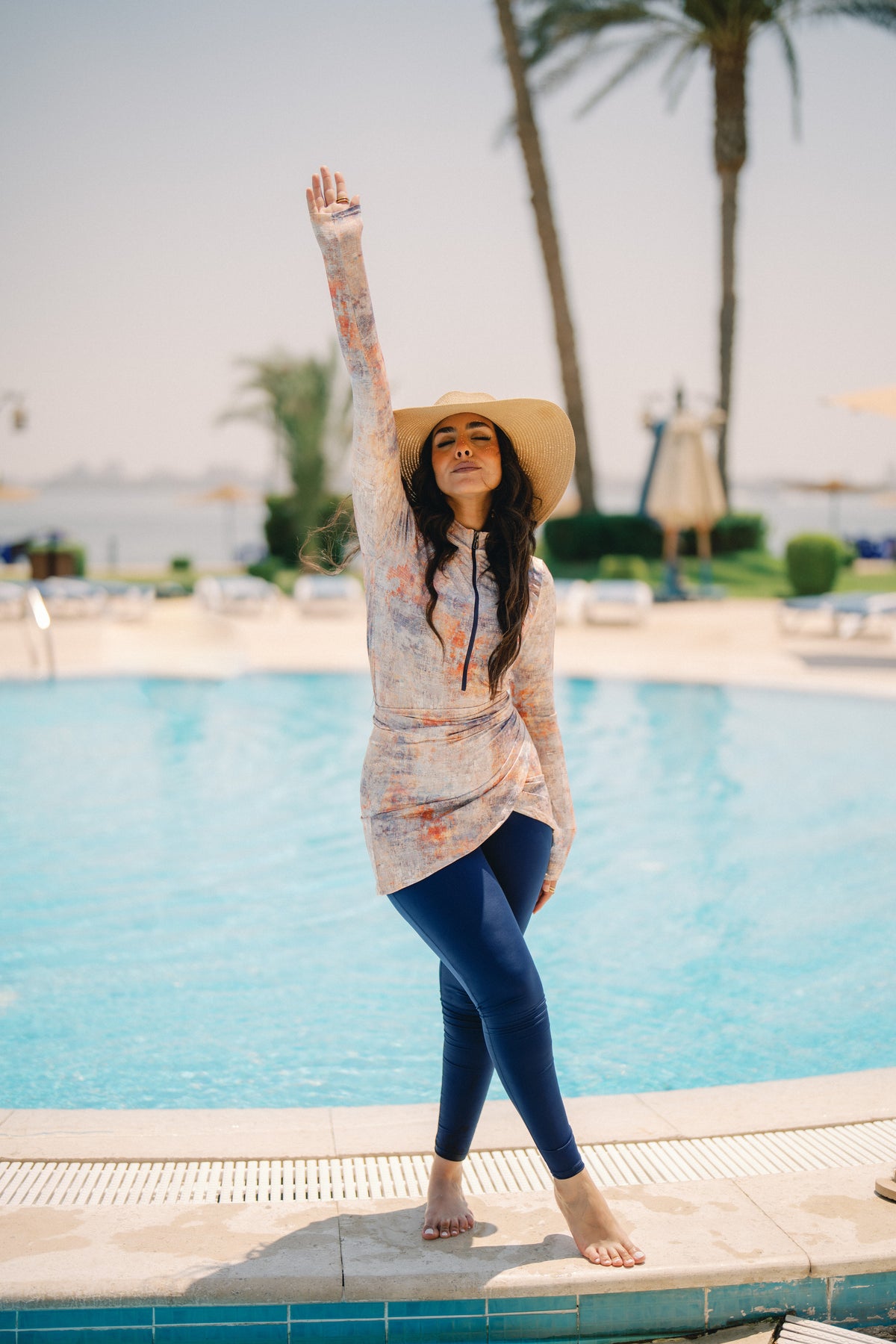 Burkini - orange & beig