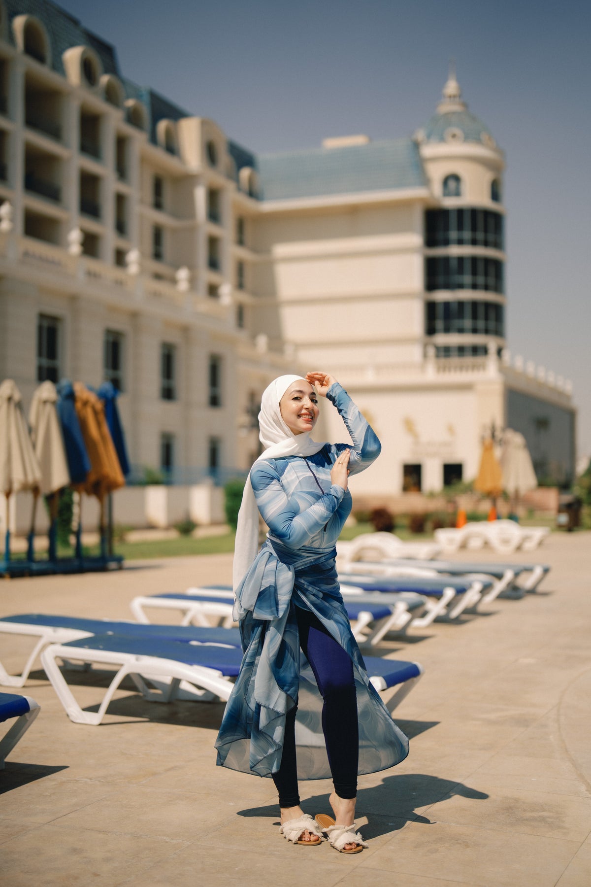 Burkini - blue & white