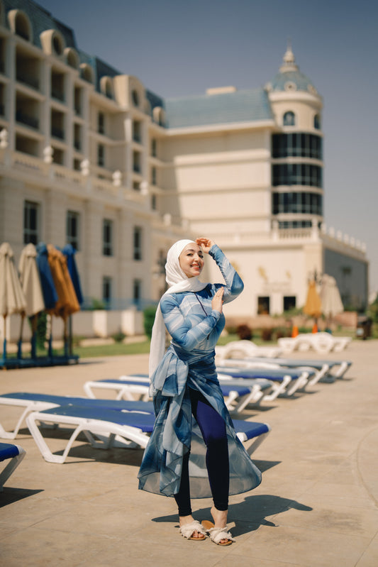 Burkini - blue & white