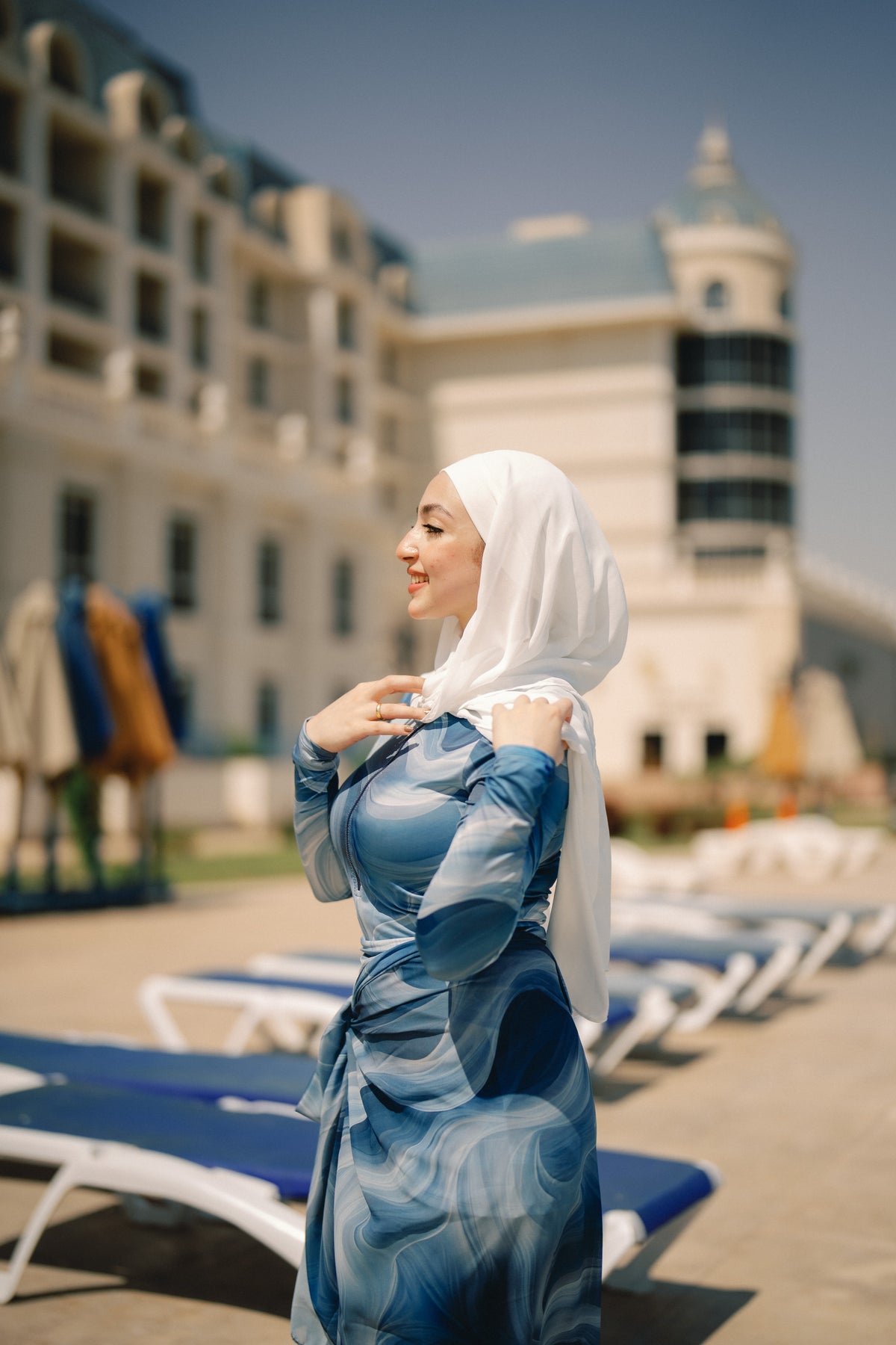 Burkini - blue & white
