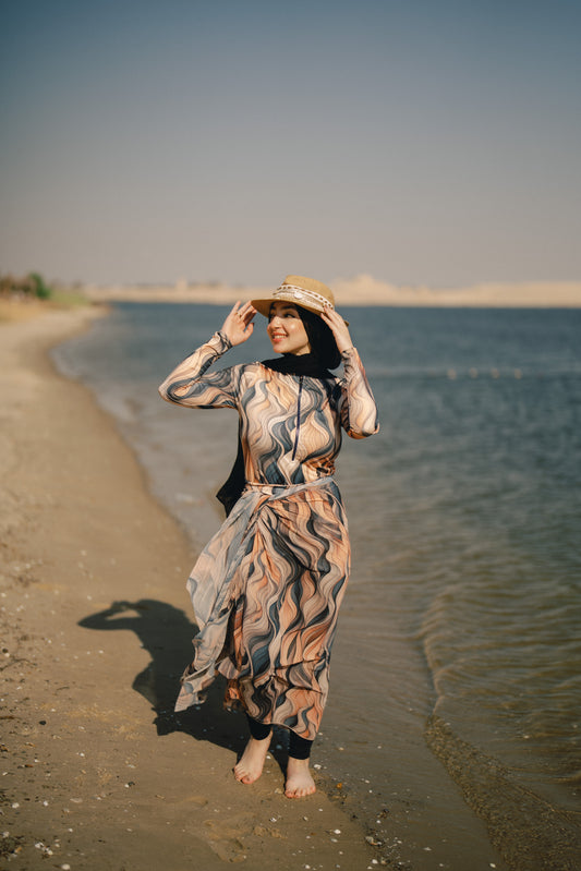 Burkini - brown wave