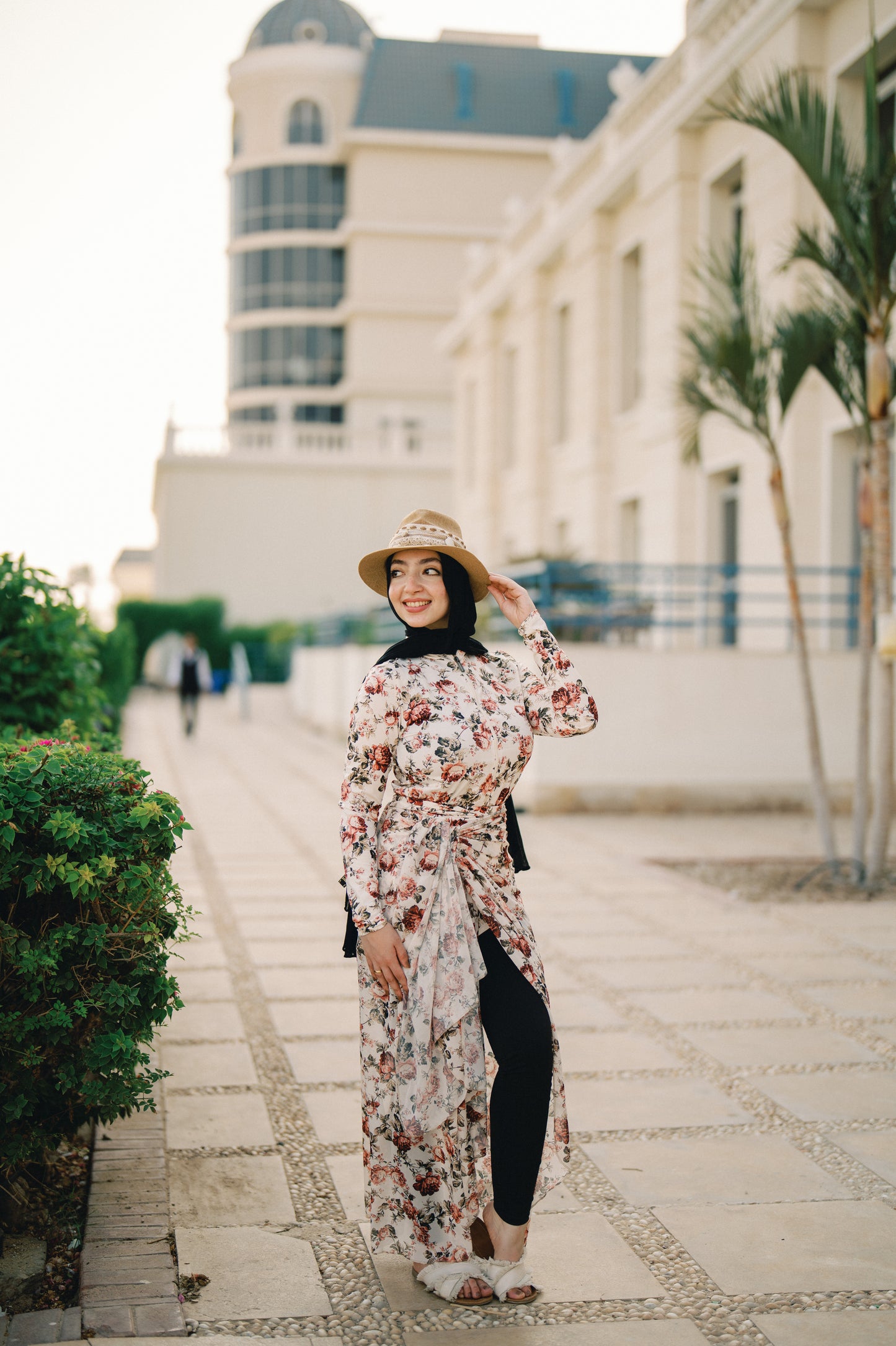 Burkini - white & flowers