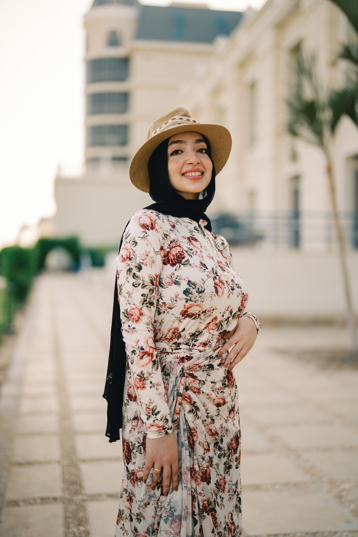 Burkini - white & flowers