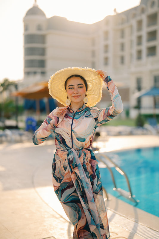Burkini - pink & blue mix