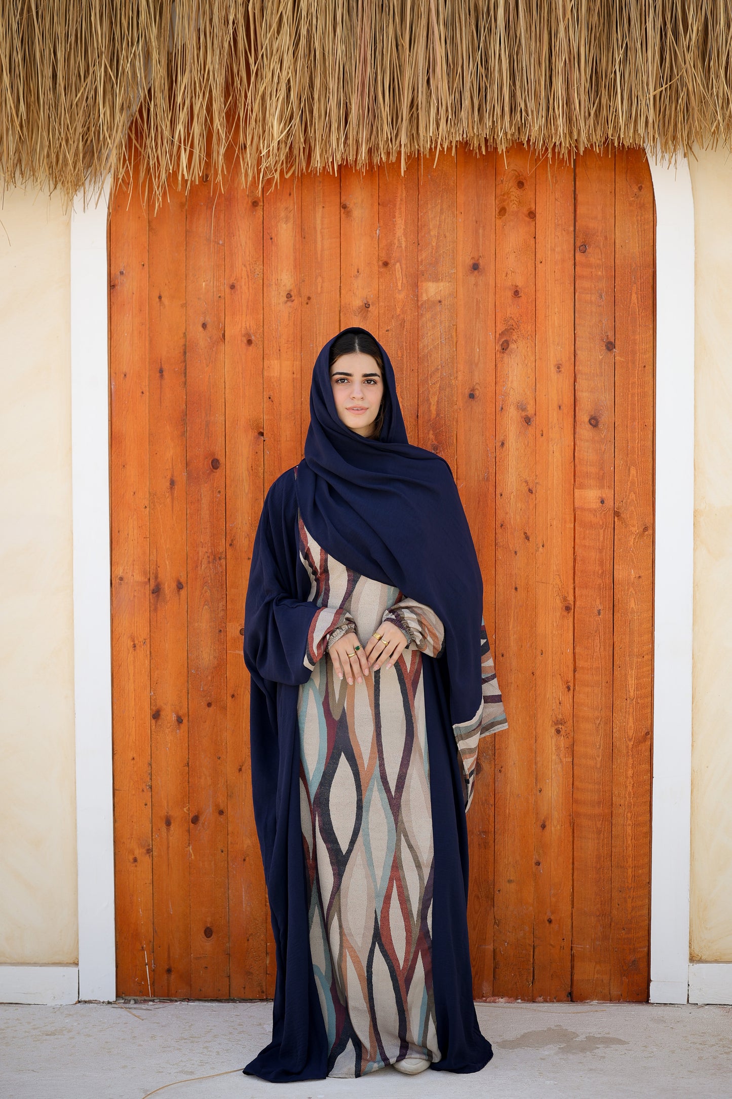 CY Malhfa - dark blue, gem pattern