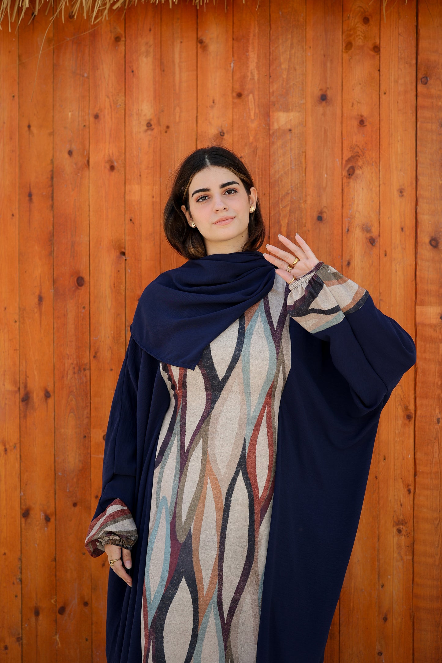 CY Malhfa - dark blue, gem pattern