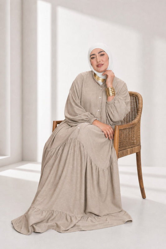 dress - light beige