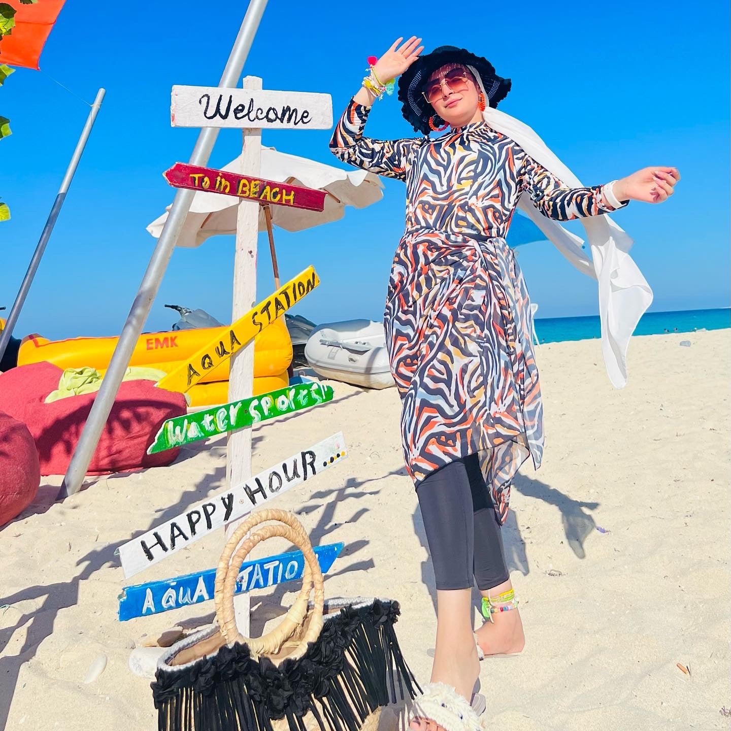 burkini - colorful zebra