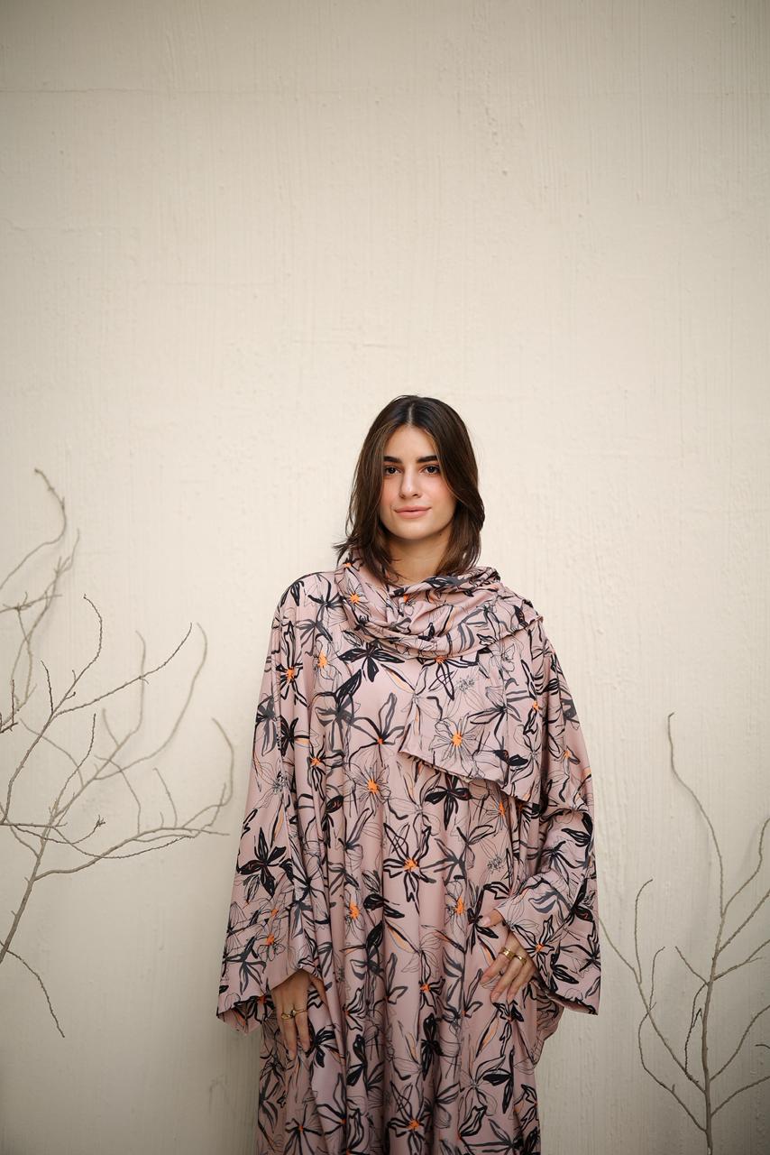 Malhafa soft - dark pink sad flowers