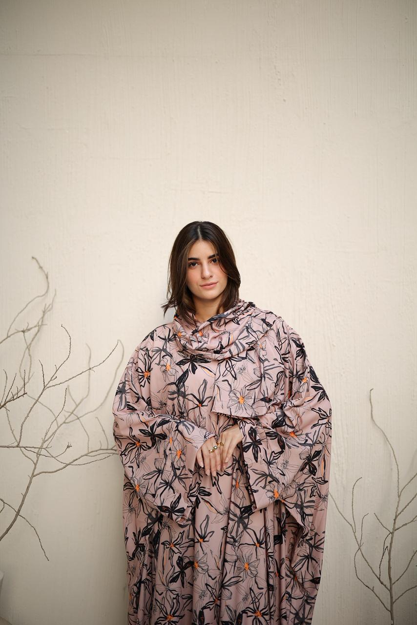 Malhafa soft - dark pink sad flowers