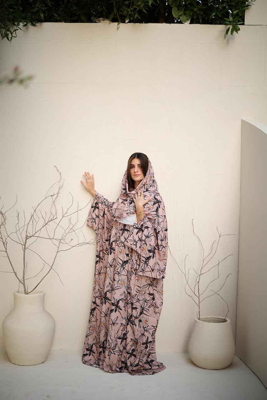 Malhafa soft - dark pink sad flowers