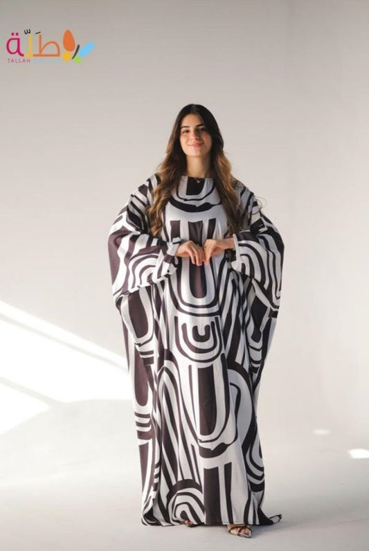 Satin malhafa - black& white