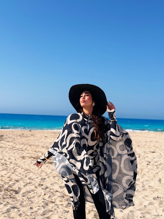Burkini - black & white circles
