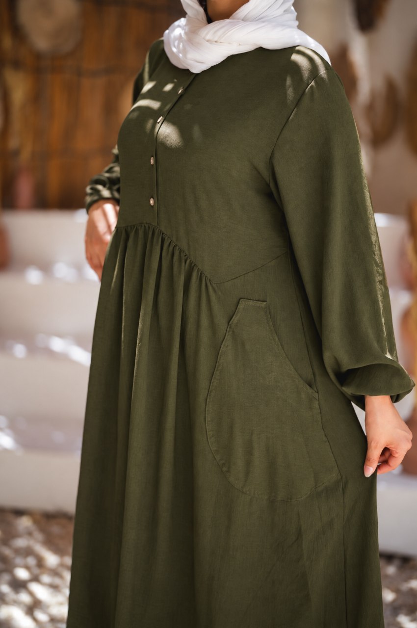 Isdal dress - dark olive
