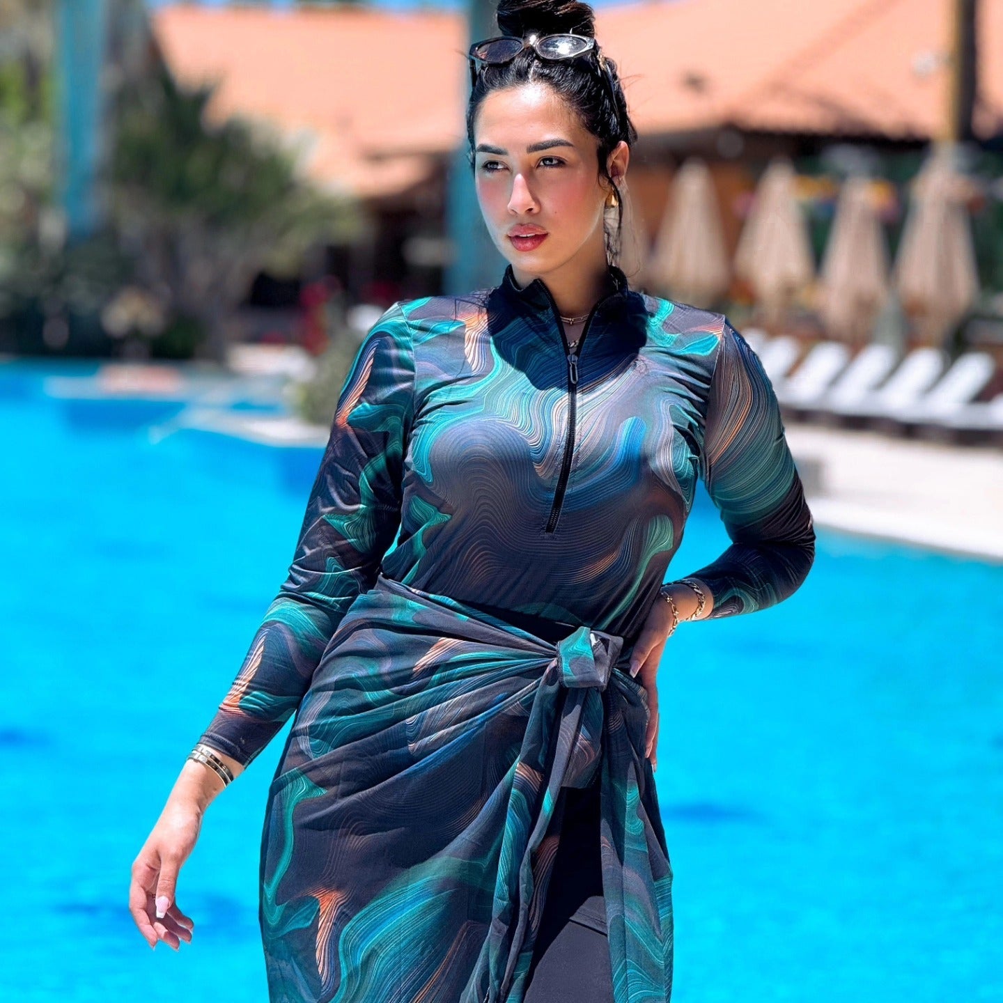 Burkini - ocean wave
