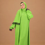 Tallah Isdal — CY — Lime green, black lace trim, gallery photo 1