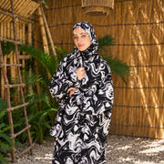 Tallah Isdal — Satin — Black & white, marbled print, gallery photo 1