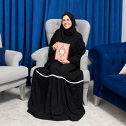 Tallah Isdal, Viscose, Black, white tiered trim, gallery photo 1.
