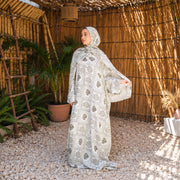 Tallah Isdal, Viscose, Ivory & grey, medallion print, gallery photo 1.