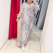 Tallah lilac and beige abstract-print Mix Soft & Viscose Isdal — enhanced square product photo